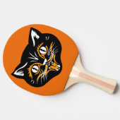 Raquette De Ping Pong Crocs classiques vintages de visage de chat noir (Côté)