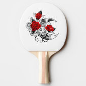 Raquette De Ping Pong Croissant mécanique avec roses rouges (Dos)