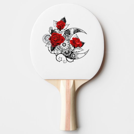Raquette De Ping Pong Croissant mécanique avec roses rouges (Devant)
