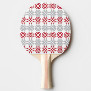 Raquette De Ping Pong Croix géométrique rouge et gris letton