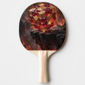 Raquette De Ping Pong Cube de joyaux sur le précipice volcanique (Devant)