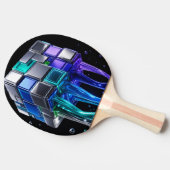 Raquette De Ping Pong Cube de puzzle chromé futuriste (Côté)