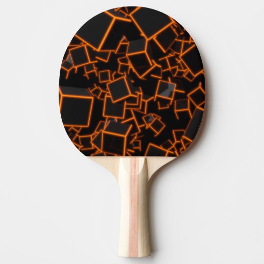 Raquette De Ping Pong Cubes orange Abstraits (Devant)