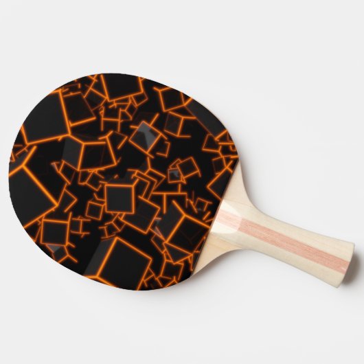 Raquette De Ping Pong Cubes orange Abstraits (Côté)