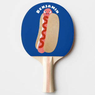 Raquette De Ping Pong Curieux hot dog Weiner dessin animé