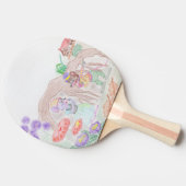 Raquette De Ping Pong Custom Kids Artwork, deux mignonnes souris, fleurs (Côté)