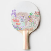 Raquette De Ping Pong Custom Kids Artwork, deux mignonnes souris, fleurs (Devant)