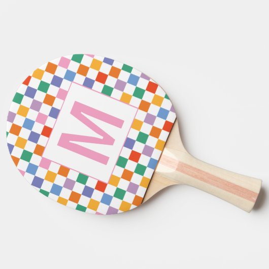 Raquette De Ping Pong Custom monogram  geometric square Ping Pong Paddle (Côté)