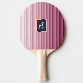Raquette De Ping Pong Custom Monogram Pink Gradient Vertical
