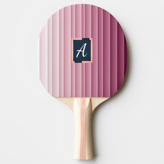 Raquette De Ping Pong Custom Monogram Pink Gradient Vertical  (Devant)