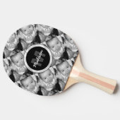 Raquette De Ping Pong Customisez votre motif photo noir blanc Monogramme (Côté)