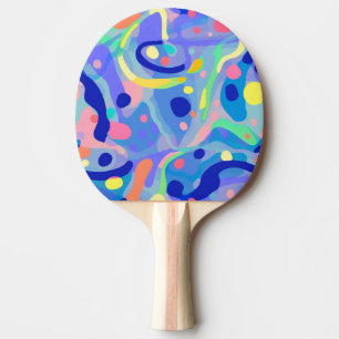 Raquette De Ping Pong Cute Abstrait Pastel Neon Motif répétitif