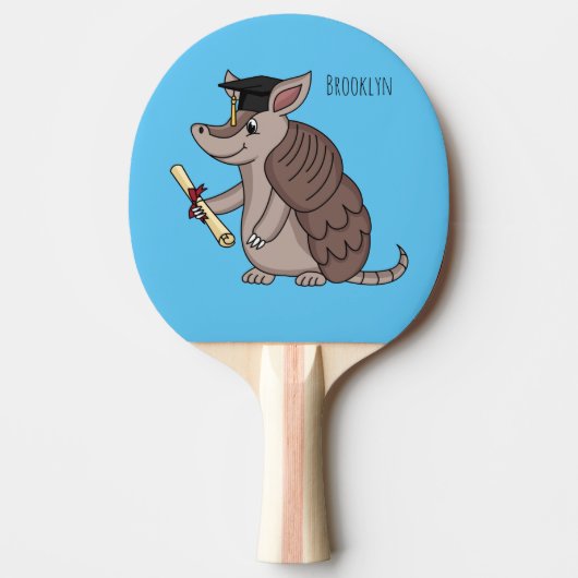 Raquette De Ping Pong Cute armadillo avec dessin animé de la casquette d (Devant)