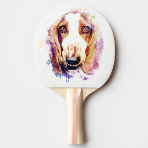 Raquette De Ping Pong Cute Basset Hound Chien Tête Face Chien Chien