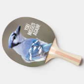 Raquette De Ping Pong Cute Bleu Jay Songbird sur Treestump (Côté)