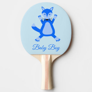 Raquette De Ping Pong Cute Blue Baby Boy Fox Custom