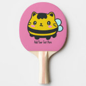 Raquette De Ping Pong Cute Bumblebee Chat Texte personnalisé (Devant)