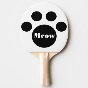 Raquette De Ping Pong Cute Empreinte de patte Chat Meow
