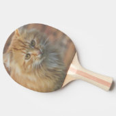 Raquette De Ping Pong Cute Funky Ginger Chat Kitten Visage (Côté)