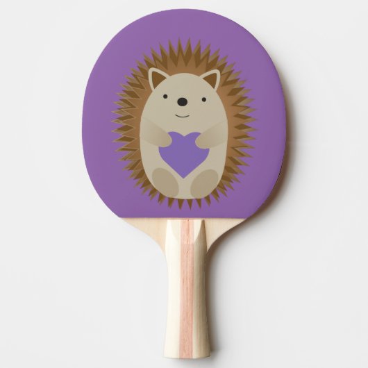 Raquette De Ping Pong Cute Hérisson Vivre un coeur mauve (Devant)