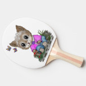Raquette De Ping Pong Cute Kitty Chat et Papillon (Côté)