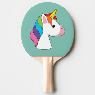Raquette De Ping Pong Cute licorne magique avec cheveux colorés