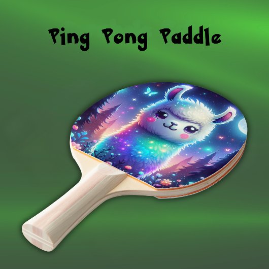 Raquette De Ping Pong Cute Llama / Tiger Holographique |