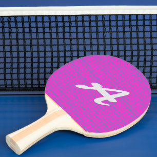 Raquette De Ping Pong Cute Monogrammed Hot Pink Motif élégant tendance