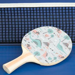 Raquette De Ping Pong Cute Pastel Dinosaur Motif