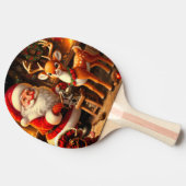Raquette De Ping Pong Cute Père Noël et Reindeer (Côté)