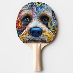 Raquette De Ping Pong Cute Pop Art Terrier