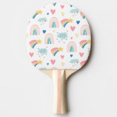 Raquette De Ping Pong Cute Rainbow Hearts & Clouds Motif (Devant)