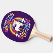 Raquette De Ping Pong Cute Rainbow Unicorn Cool Anniversaire présent drô (Côté)