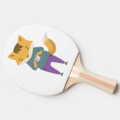 Raquette De Ping Pong Cute renard avec tasse de thé (Côté)