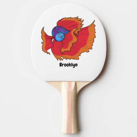 Raquette De Ping Pong Cute Siamese combat poisson betta dessin (Devant)