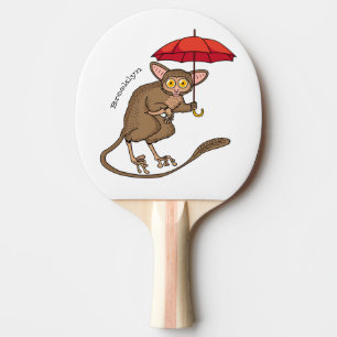 Raquette De Ping Pong Cute Tarsier avec dessin animé parapluie