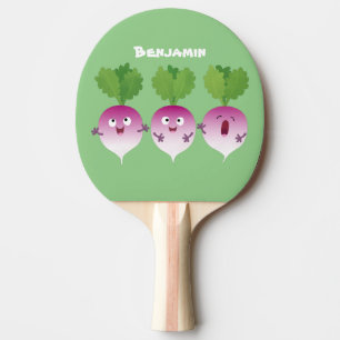 Raquette De Ping Pong Cute turnip légumes trio chanter dessin animé