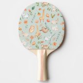 Raquette De Ping Pong Cute Turquoise bébé animal Pastel Motif (Devant)
