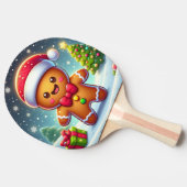 Raquette De Ping Pong Cute Whimsical Noël/homme en pain d'épices d'hiver (Côté)