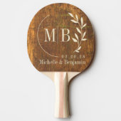 Raquette De Ping Pong Cutting Block Leaf Wedding Monogram (Dos)