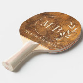 Raquette De Ping Pong Cutting Block Leaf Wedding Monogram (Devant Angle)