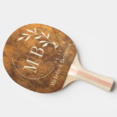 Raquette De Ping Pong Cutting Block Leaf Wedding Monogram (Côté)