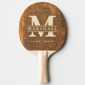 Raquette De Ping Pong Cutting Block Monogram & Name Overlay (Dos)