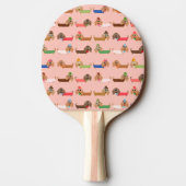 Raquette De Ping Pong Dachshunds sur rose (Dos)