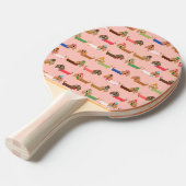 Raquette De Ping Pong Dachshunds sur rose (Devant Angle)