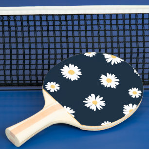 Raquette De Ping Pong Daisy On Blue Motif