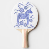 Raquette De Ping Pong Dala suédois Horse Indigo Blue Folk Art (Devant)