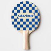 Raquette De Ping Pong Damas Navy & Crème avec Nom (Devant)