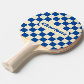 Raquette De Ping Pong Damas Navy & Crème avec Nom (Devant Angle)