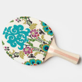 Raquette De Ping Pong Damask Floral Patterns Plum Turquoise (Côté)